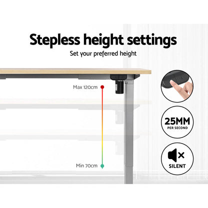 Artiss Standing Desk Motorised 120CM White Oak