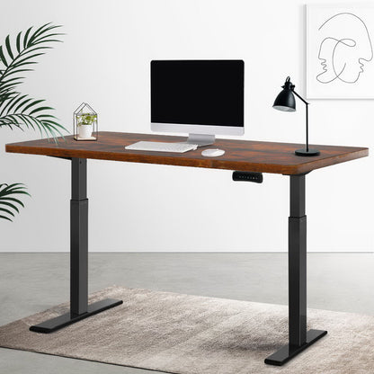 Artiss Standing Desk Motorised Dual Motor Rustic Brwon 120CM