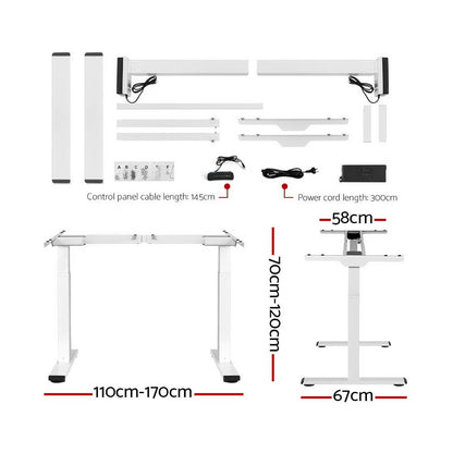 Artiss Standing Desk Motorised Dual Motor 120CM Black