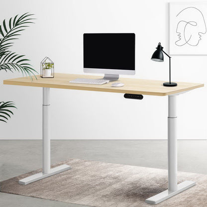 Artiss Standing Desk Motorised Electric Dual Motor 140CM White Oak