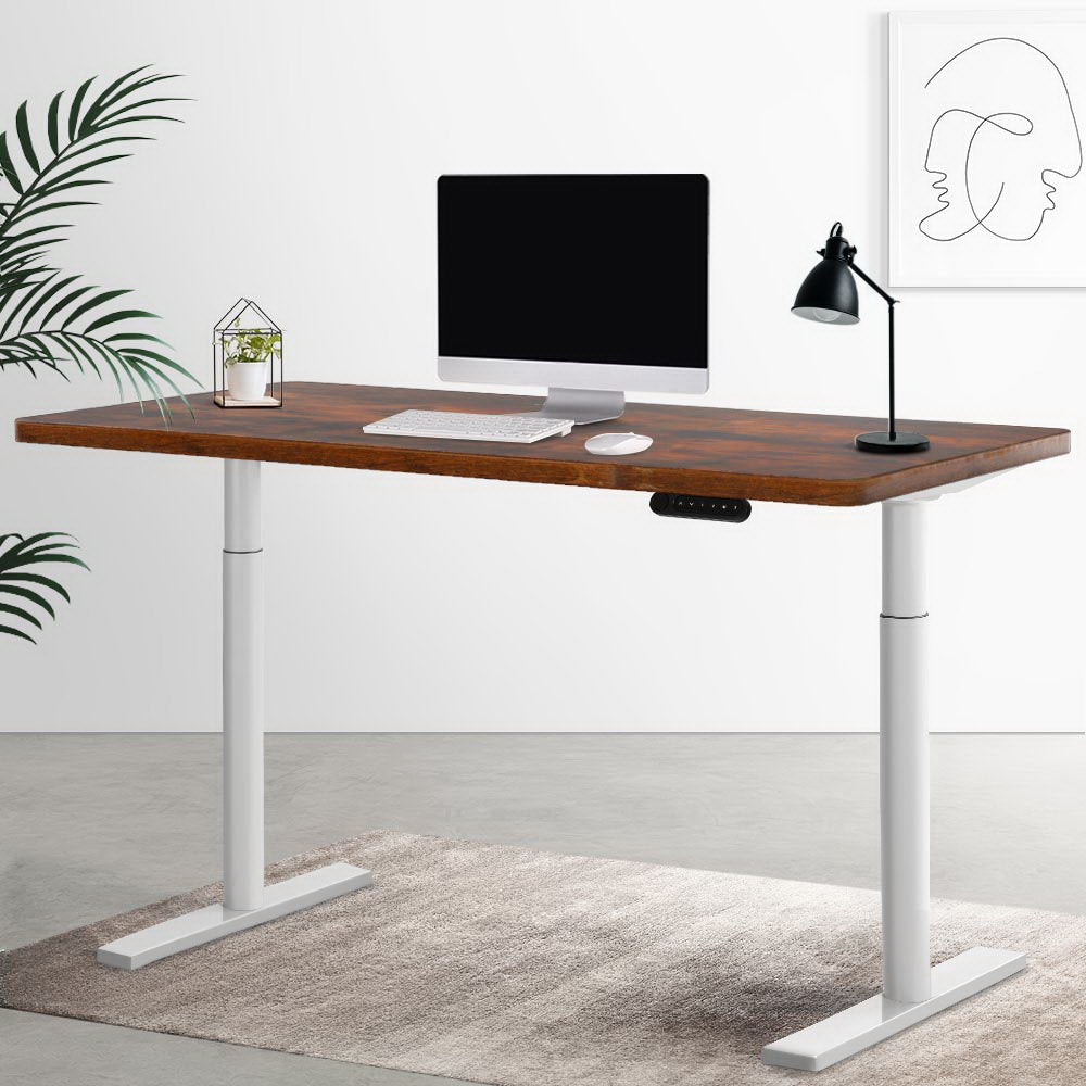 Artiss Standing Desk Motorised Electric Dual Motor 120CM Rustic Brown