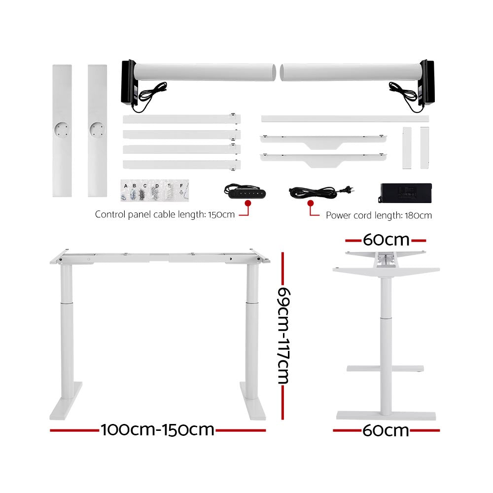 Artiss Standing Desk Motorised Electric Dual Motor 120CM White