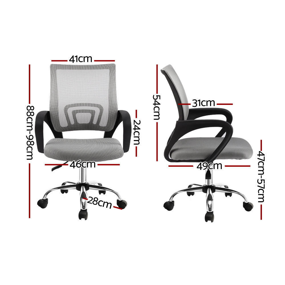 Artiss Mesh Office Chair Mid Back Grey