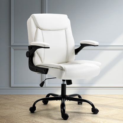 Artiss Executive Office Chair Mid Back White