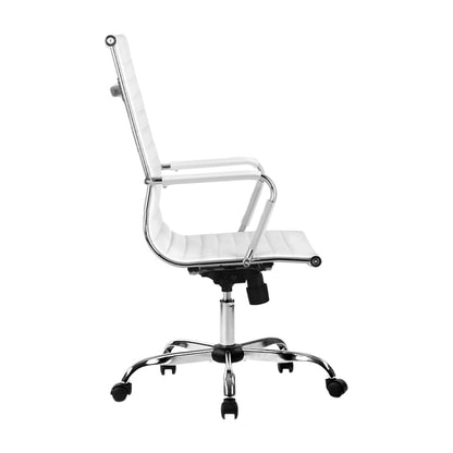 Artiss Office Chair PU Leather High Back White