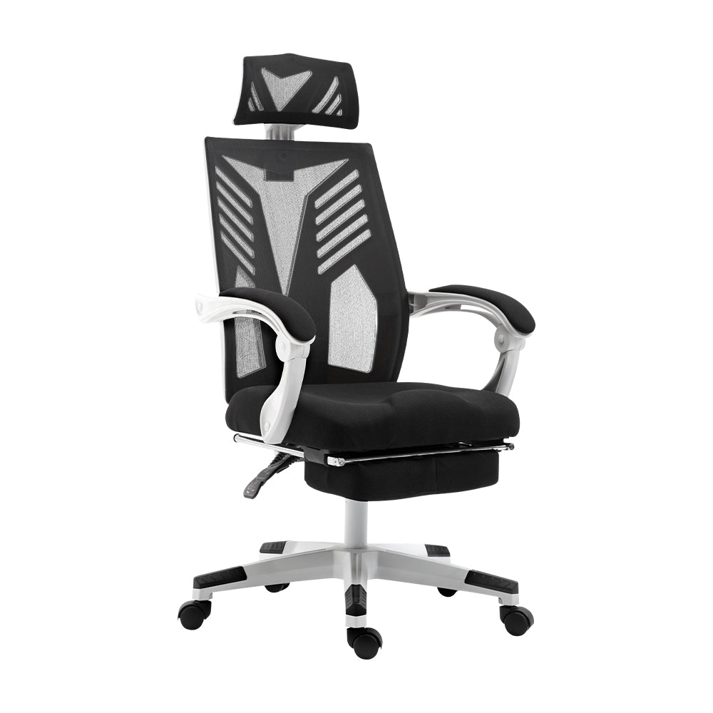 Artiss Mesh Office Chair Recliner Black White