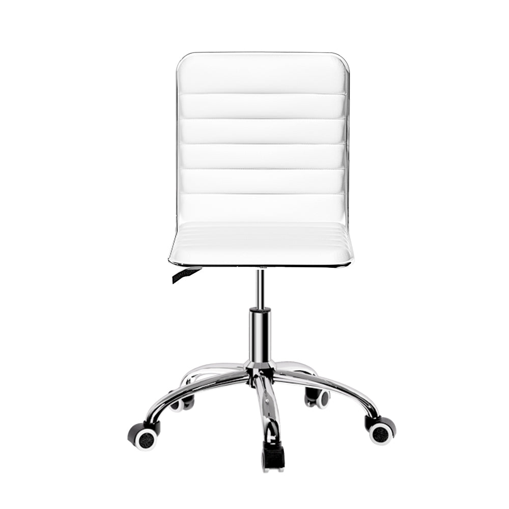 Artiss Office Chair Computer Desk Gaming Chairs PU Leather Low Back White