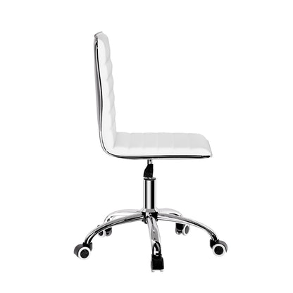 Artiss Office Chair Computer Desk Gaming Chairs PU Leather Low Back White